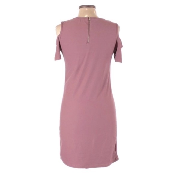 🌺 Glitz Mauve Cold Shoulder Cut Out Soft Mini Dress Juniors Size XL - Picture 2 of 8